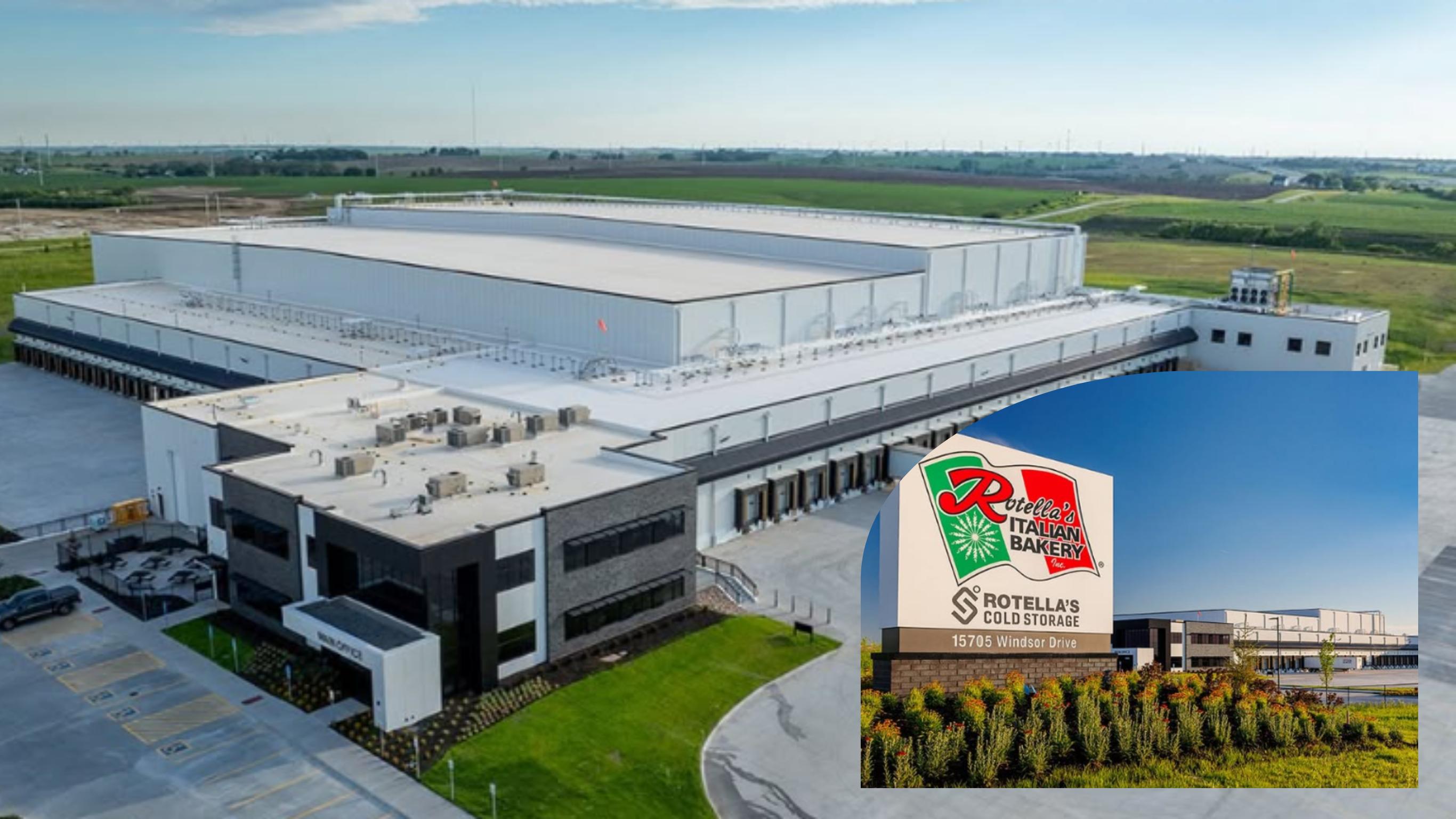 Rotella cold storage warehouse and distribution facility aerial view